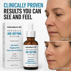 Hand applying Mesoderm RX serum shows light, non-greasy texture.