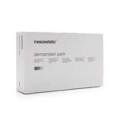 Mesoestetic Dermamelan texture application swatch demonstrates creamy consistency for easy spread.