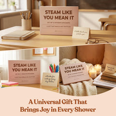 MESMOS wrapped gift set with positive messages, ready for gifting.