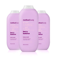 Method Berry Balance bottle on sink for refreshing cleanse.