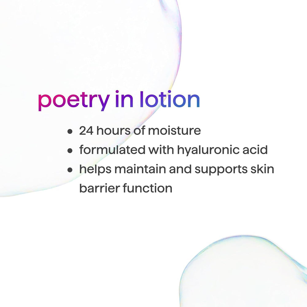 Method lotion with hyaluronic acid aids soft, smooth skin without silicones.
