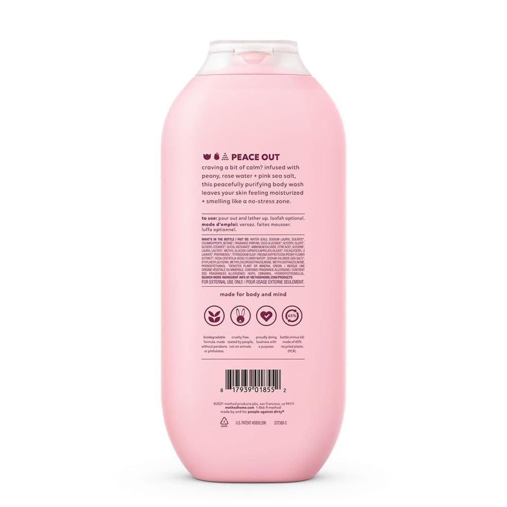 Method Berry Balance pour shows rich lather and uplifting berry scent during shower.