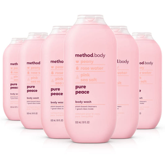 Method Pure Peace body wash bottle front view for a calming daily cleanse.