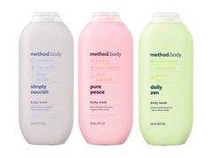 Method Body Wash Sampler Pack front view with three bottles for varied scents.
