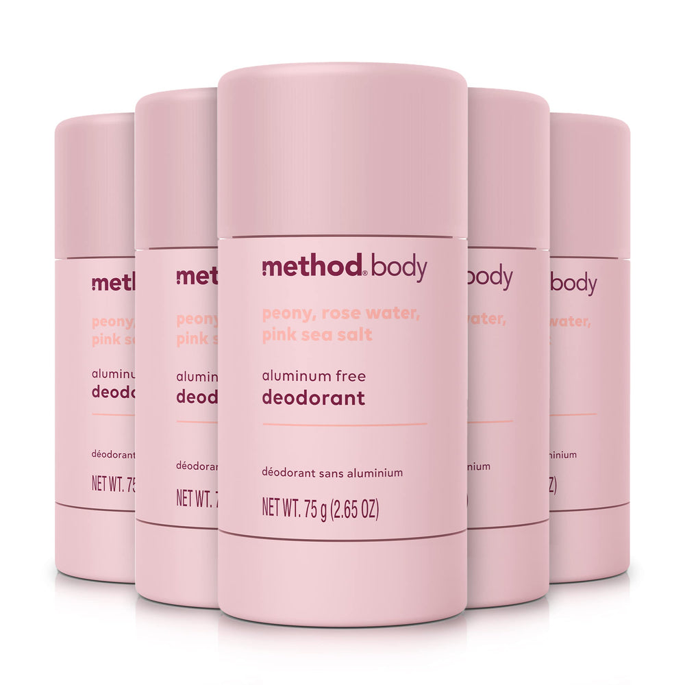 Method Pure Peace deodorant pack of five displayed for all-day freshness.