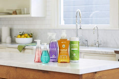 Method Men Body Wash sandalwood vetiver styled setup with steaming towel, spa-like routine.