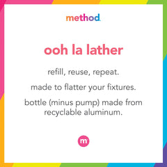 Method refill bottle beside lavender plant signals fresh scent.