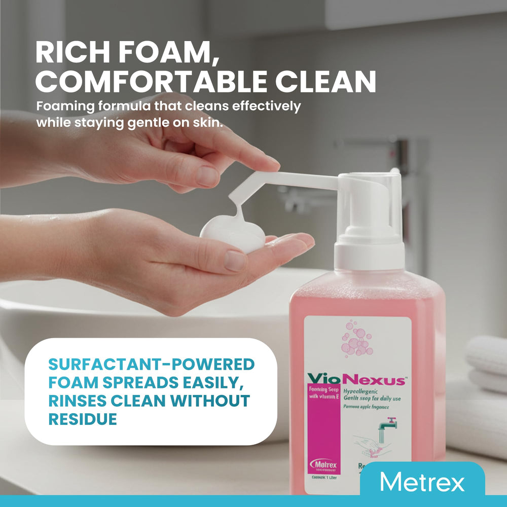 Metrex VioNexus used in a healthcare setting to support hand hygiene routines.