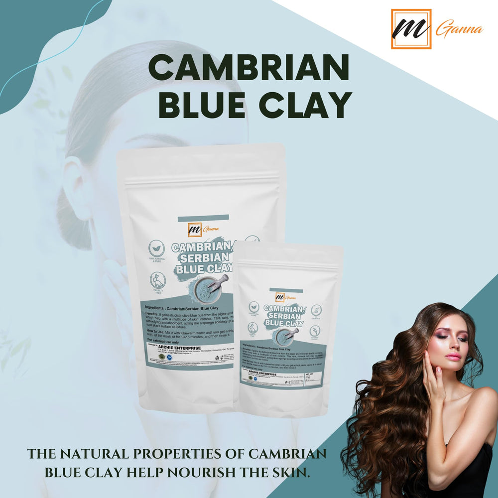 mganna facial mask mixing with Cambrian blue clay for soothing at-home spa rituals.