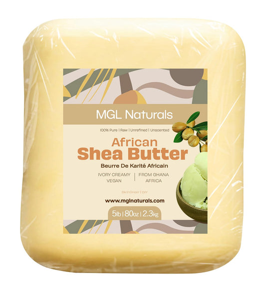 MGL Naturals ivory shea butter 5 lb pack for all-over skin and hair hydration
