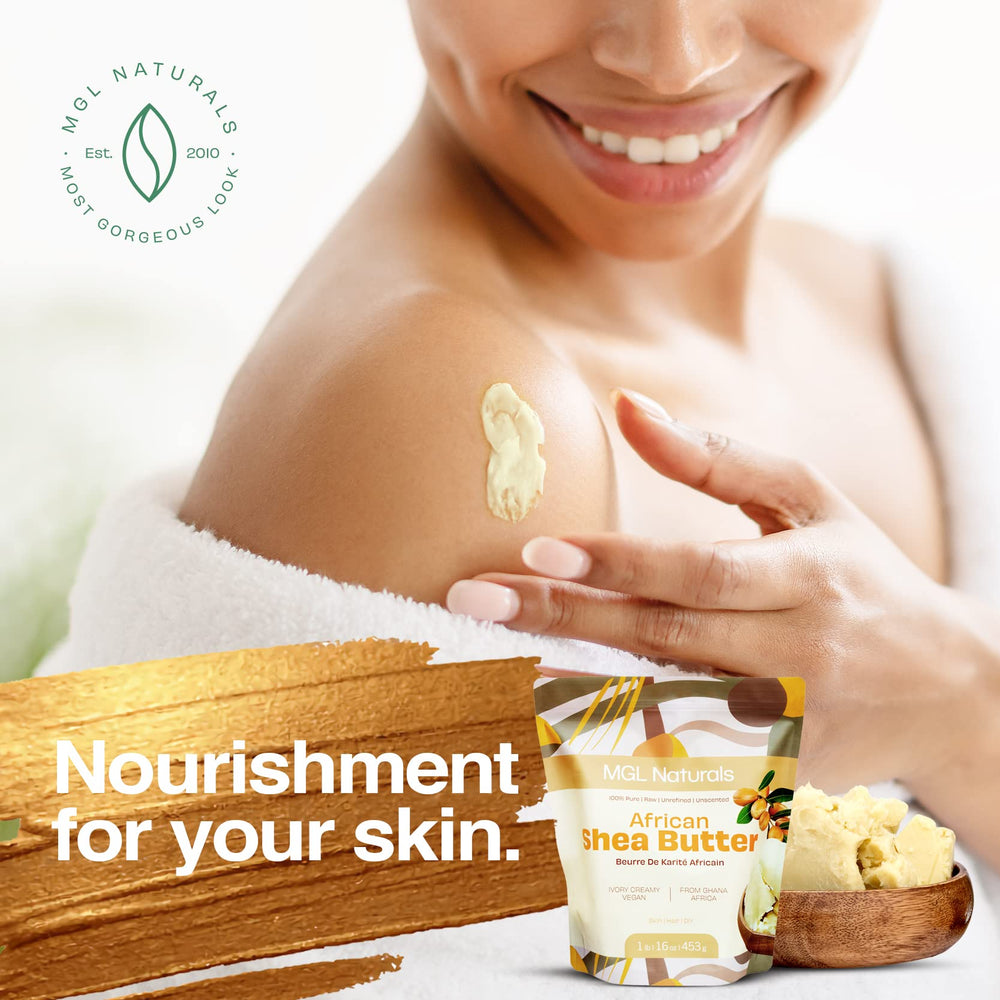 MGL Naturals raw block close-up shea butter for DIY projects