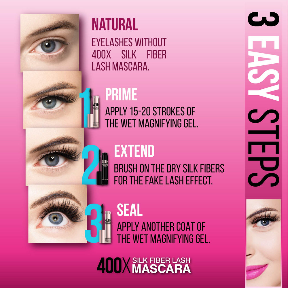 Close-up of the mascara brush with fiber extensions for fuller lashes.