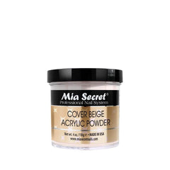 Mia Secret acrylic powder cover beige for nail bed lengthening and flaw concealment on natural nails
