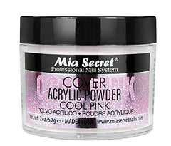 Mia Secret acrylic powder cover cool pink 2oz jar close-up for smooth coverage and longevity
