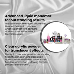 Mia Secret pink acrylic powder for natural-looking nails.