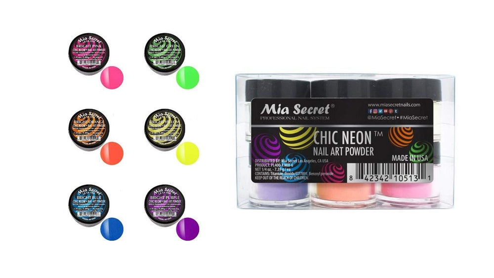 Mia Secret Chic Neon bottle showcases vibrant color for durable acrylic nails