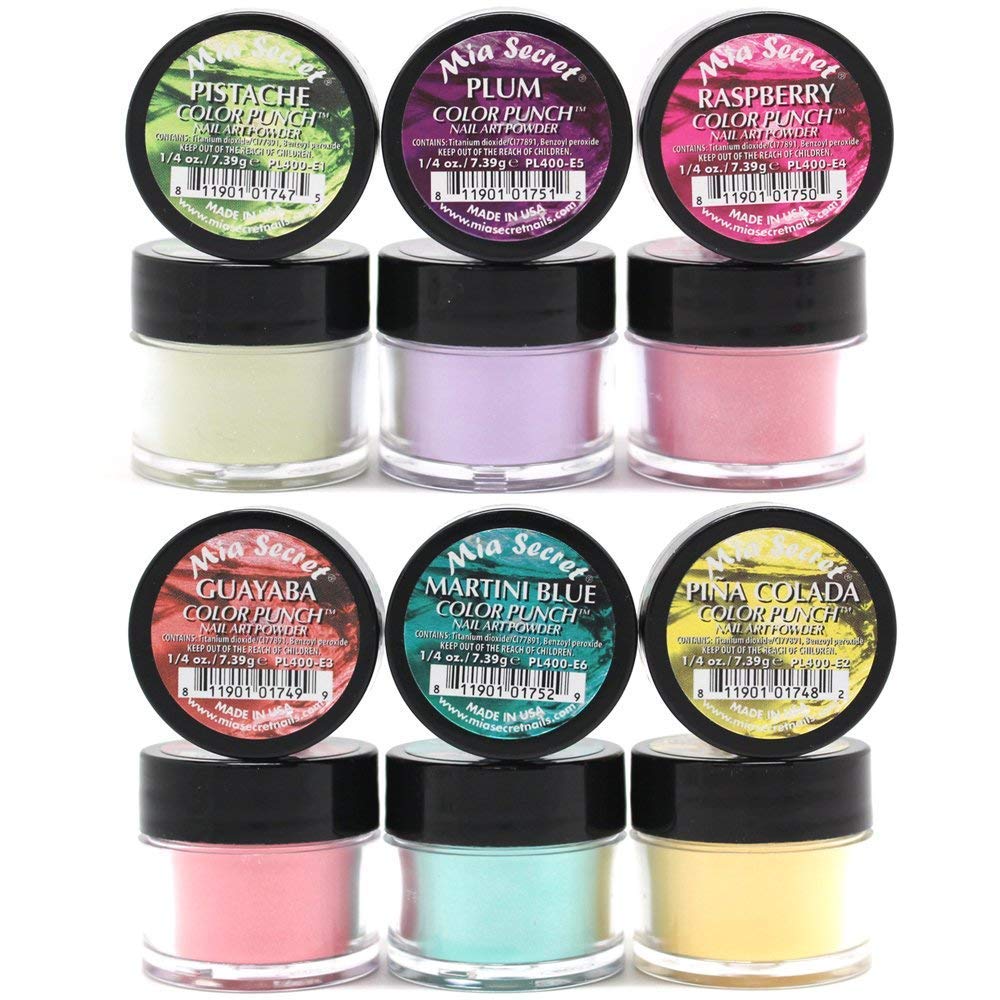 Mia Secret Color Punch E1 Pistache swatch on a nail wheel highlighting smooth pigment payoff