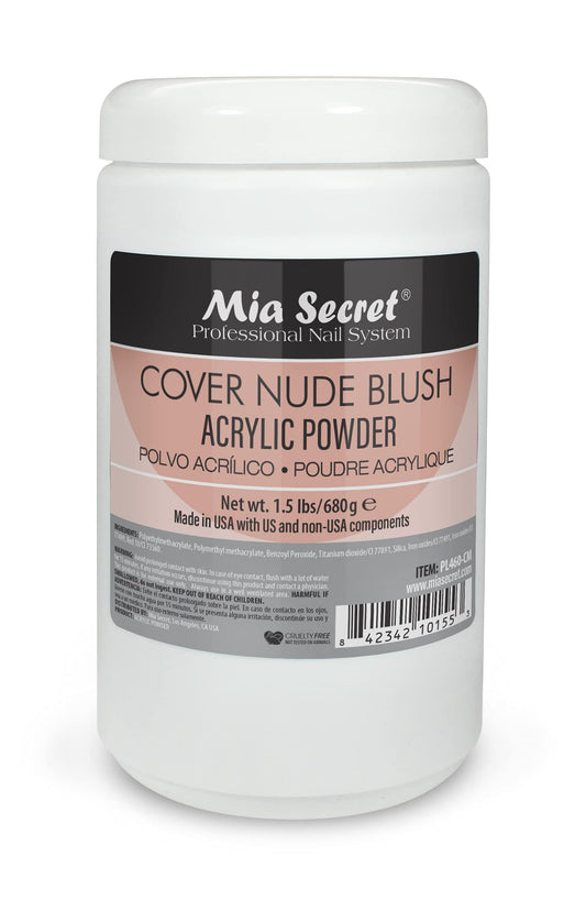 Mia Secret Cover Nude Blush acrylic powder packaging for professional use and easy application.