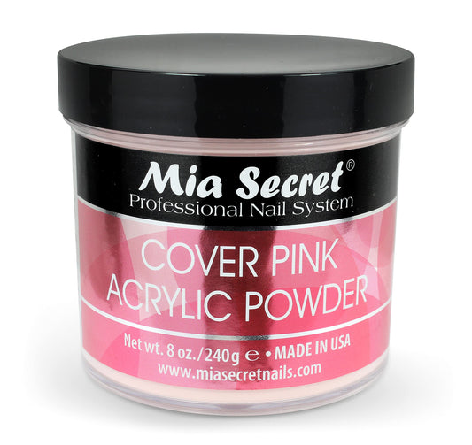 Mia Secret Cover Pink acrylic powder bottle for durable, salon-quality nails.
