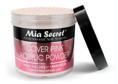 Application scene with pink powder forming a sleek acrylic layer.