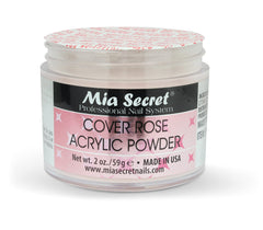 Mia Secret Cover Rose acrylic powder 2 Oz applying onto tips for sculpted overlays.