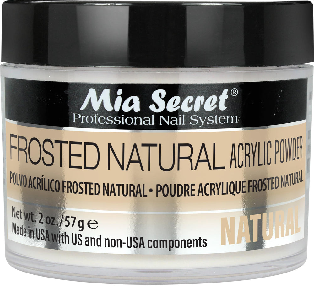Mia Secret Frosted Natural Acrylic Powder bottle enables long-lasting, durable nails.