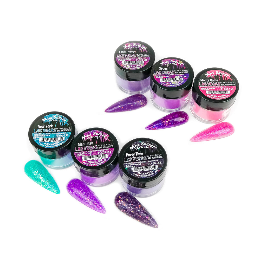 Mia Secret Las Vegas Monte Carlo acrylic powder for glamorous salon-style nails.