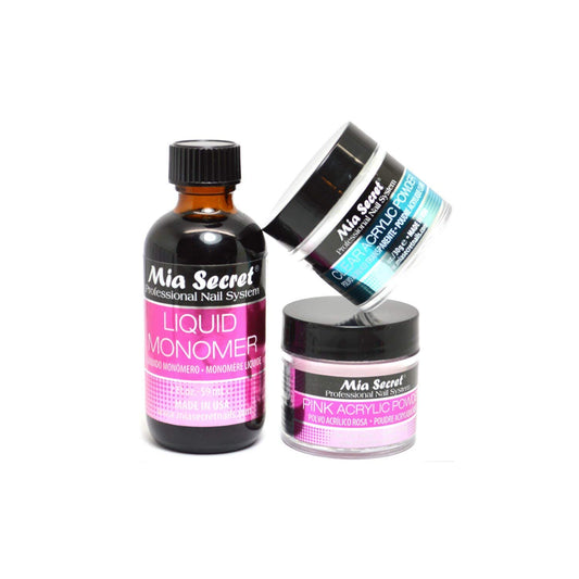 Mia Secret liquid monomer bottle for smooth blending and durable nail overlays.