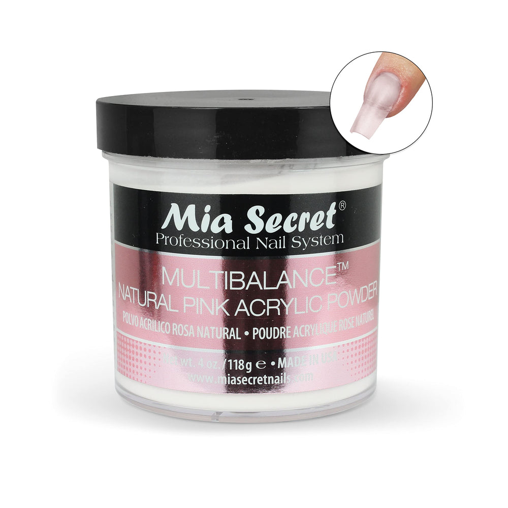 Close-up of natural pink powder texture for balanced acrylic color