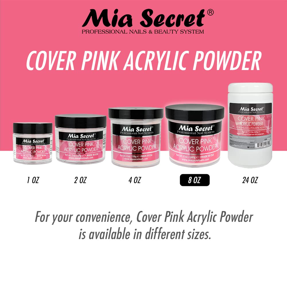 Nail-art idea using Mia Secret pink powder beside tools.