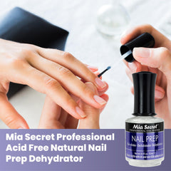 Mia Secret Nail Prep packaging box highlighting the complete system.