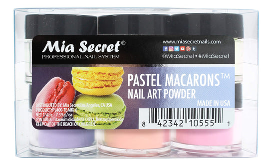 Mia Secret Blue Mint pastel macarons powder for soft pastel accents and French tips.