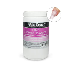 Mia Secret pink acrylic powder on swatch demonstrates strong adhesion and long-lasting wear