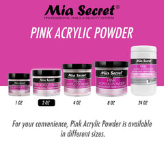 Closeup of Mia Secret pink acrylic powder texture for a smooth, self-leveling set