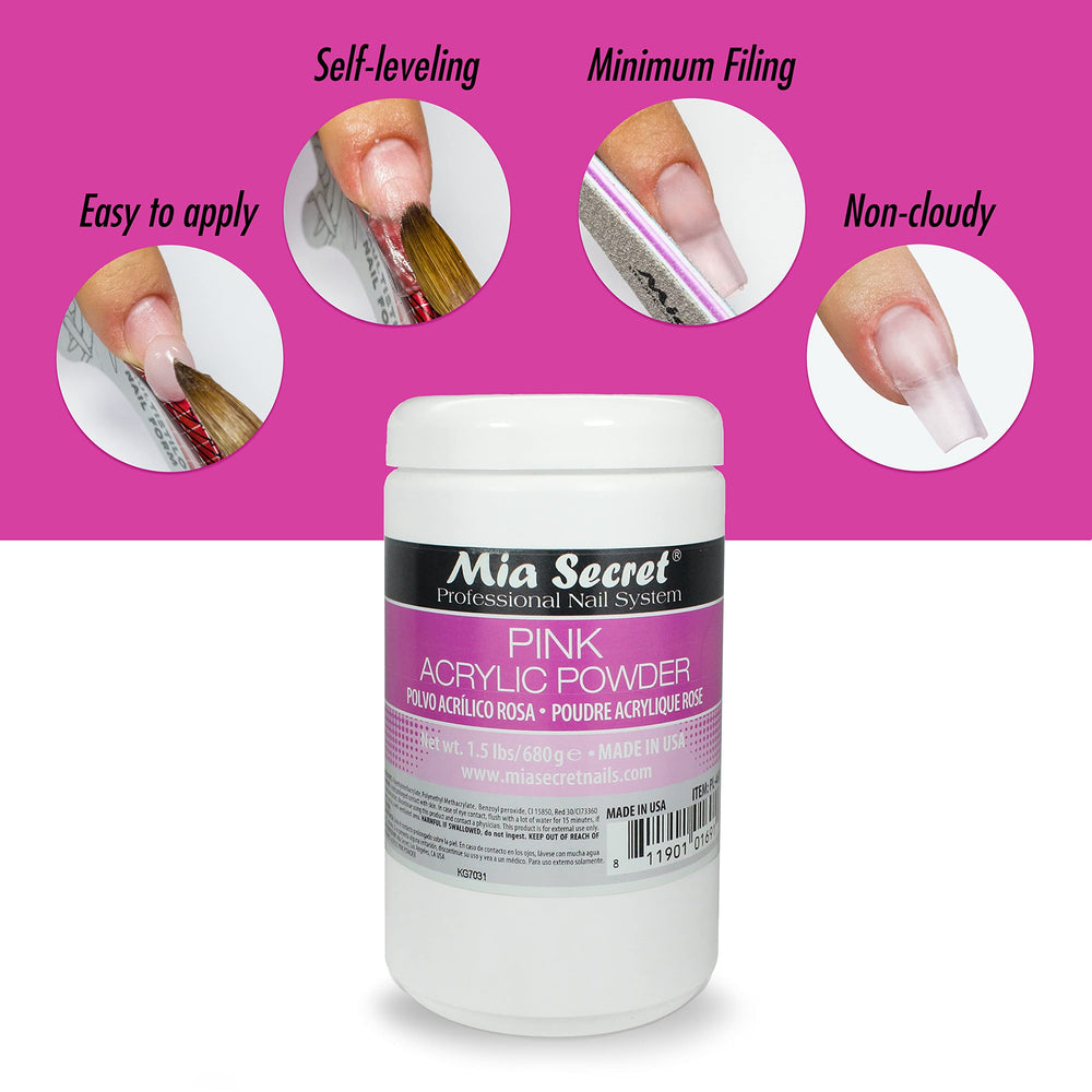 Close-up showing activation time control when using Mia Secret pink powder