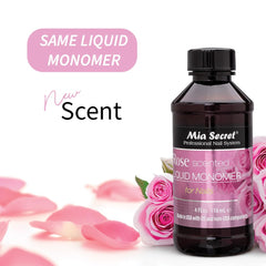 Mia Secret rose fragrance enhances salon atmosphere during nail service.