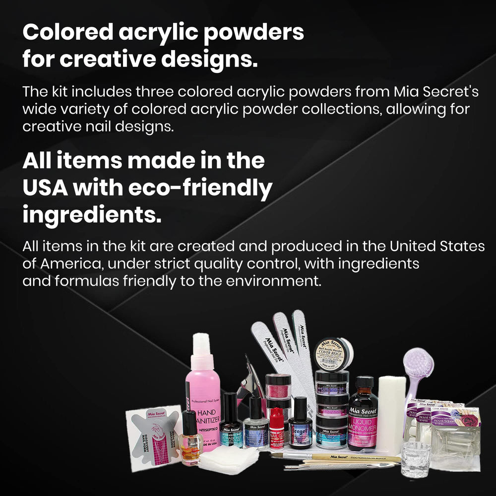 Mia Secret white acrylic powder provides clean opaque coverage for crisp tips