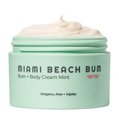 Miami Beach Bum Bum and Body Butter bottle pour for spa-like hydration.