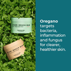 Miami Beach Bum bottle with aloe and jojoba signals hydrating skin support.