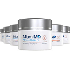 MiamiMD Advanced Crepe Fix bottle pour for easy daily body application.