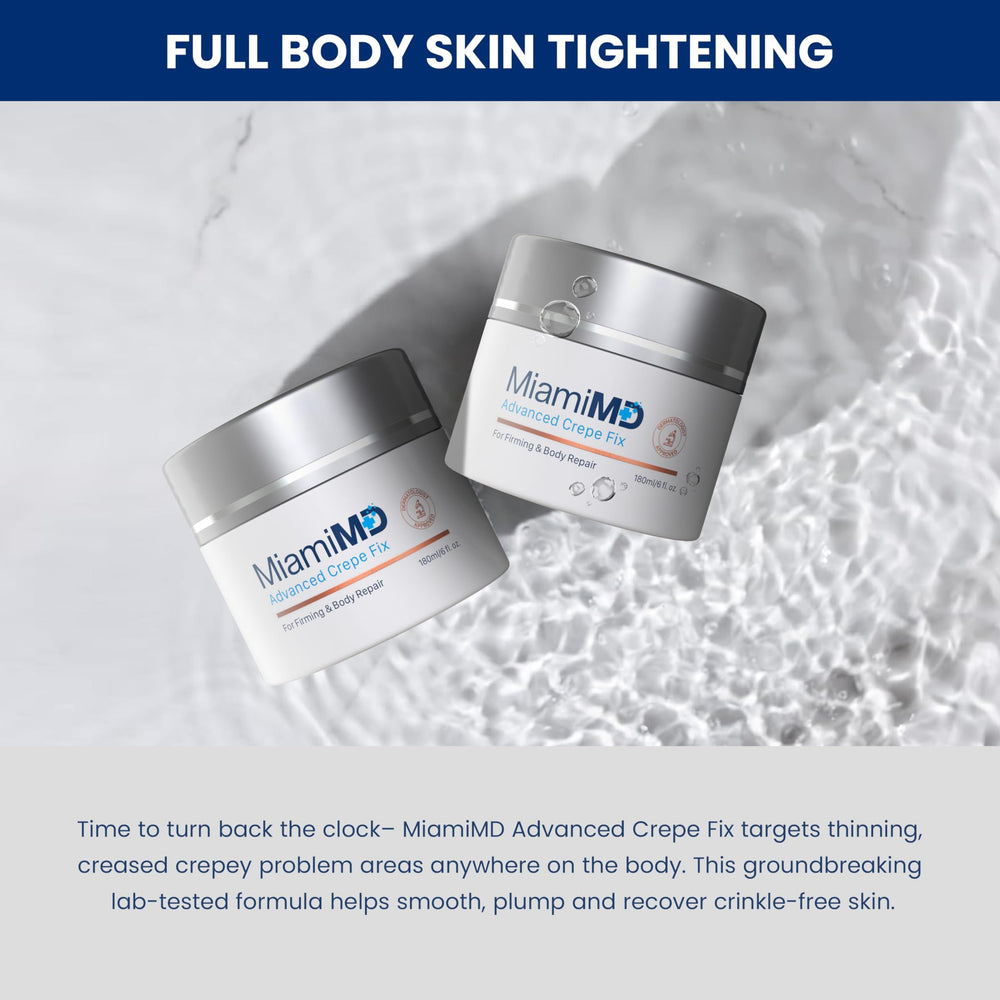 MiamiMD Advanced Crepe Fix neck application demonstrating targeted tightening.