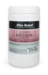 Mia Secret Acrylic Powder Cover Almond 1.5 lb bottle closeup for flawless application