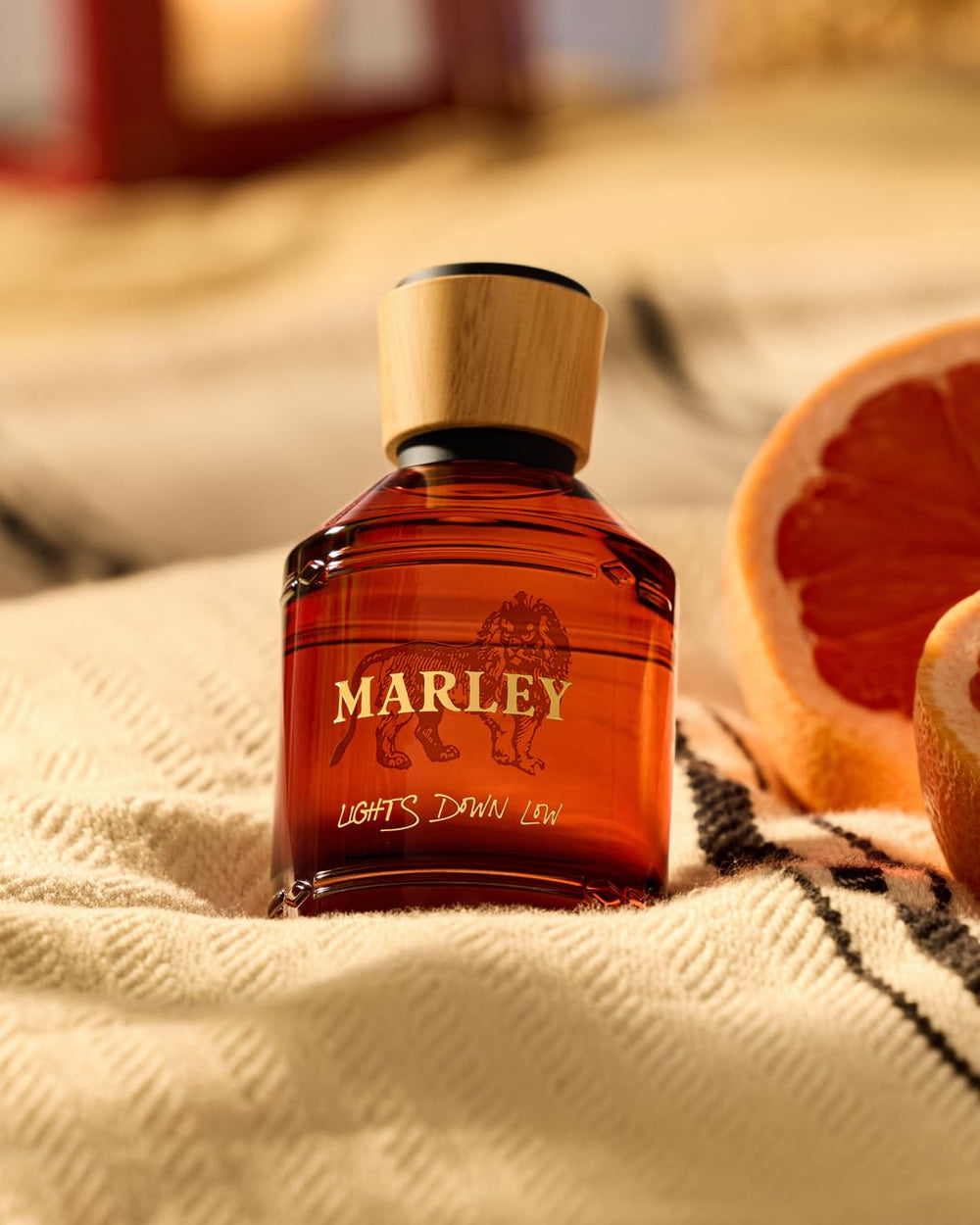 Michael Malul Marley Lights Down Low bottle on nightstand evokes anticipation