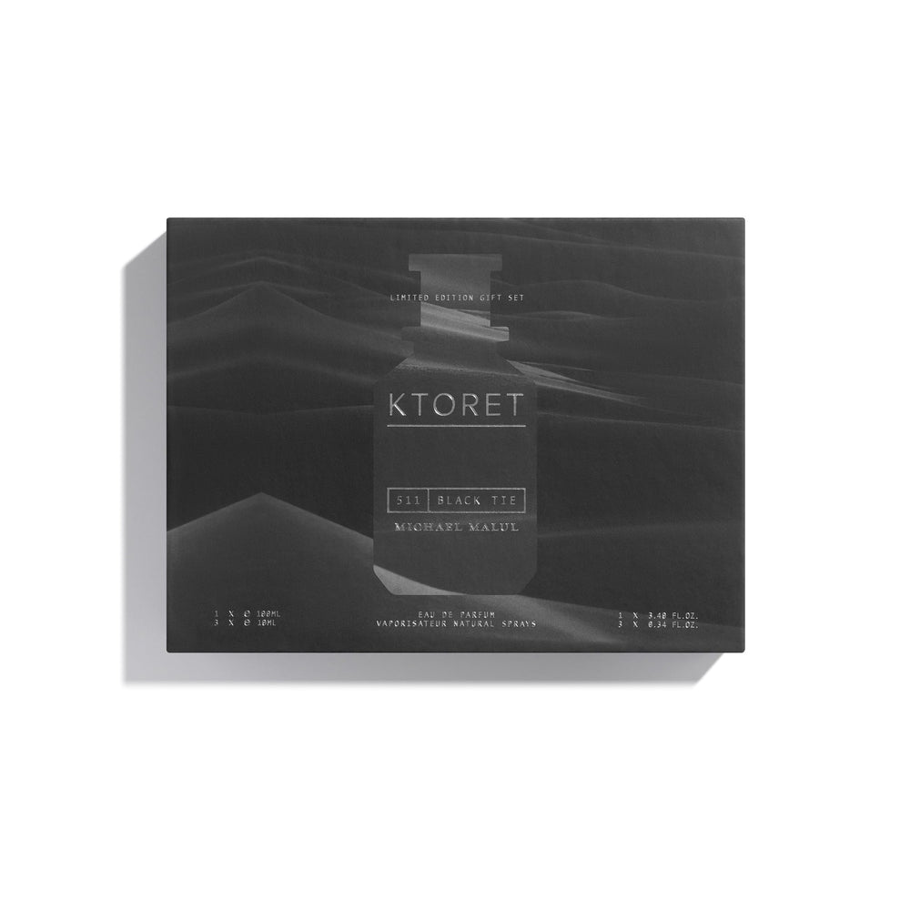 Michael Malul 511 Black Tie bottle front, ideal for elegant evening wear and gifting