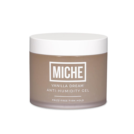 Miche Beauty Vanilla Dream gel bottle showing anti-humidity formula for frizz control