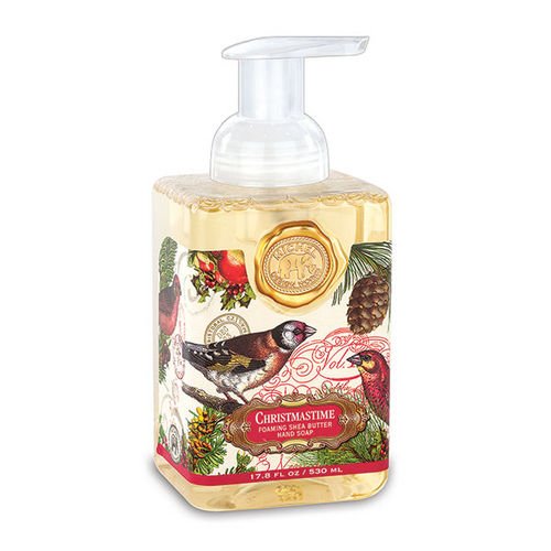 Michel Design Works Christmastime foaming hand soap bottle pour with festive scent for daily hand care