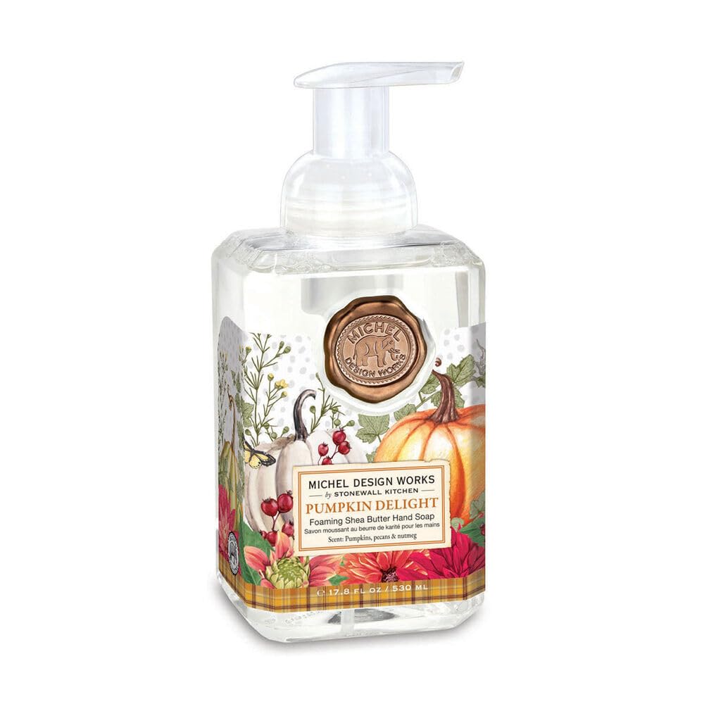Michel Design Works foaming hand soap with pump dispenser provides gentle cleansing with shea butter.