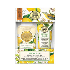 Michel Design Works Lemon Basil foamer bottle displaying citrus scent and moisturizing formula