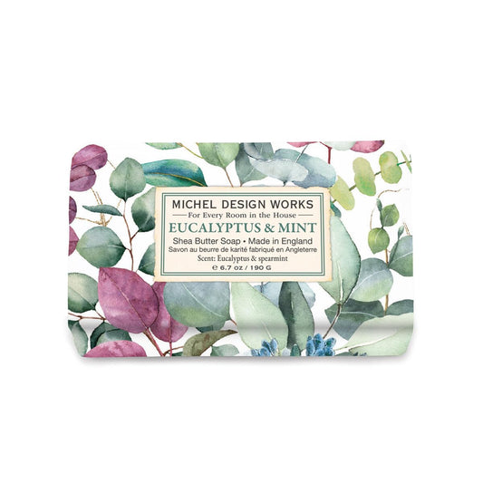Michel Design Works eucalyptus mint soap bar with refreshing scent and moisturizing lather.