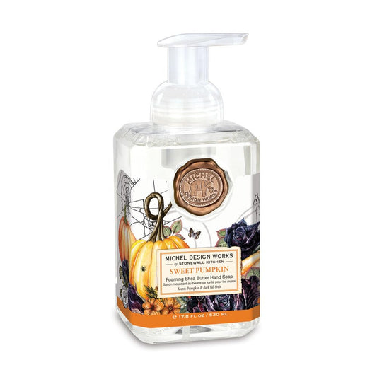 Michel Design Works Sweet Pumpkin foaming hand soap pump bottle with medallion